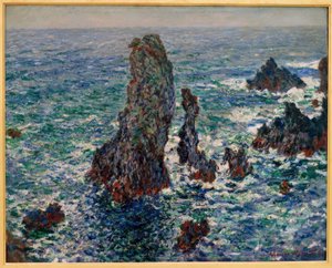 Port-Coton, vahşi deniz piramitleri by Claude Monet